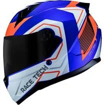 Capacete Race Tech Sector Exilio - Azul/Laranja Fosco