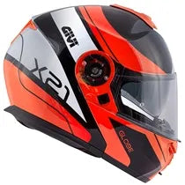 Capacete Givi X21 Globe Preto/Laranja (Articulado)