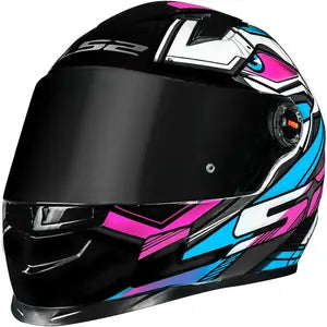 Capacete LS2 FF358 Xdron - Branco/Rosa/Azul Cyan