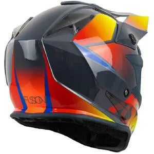 Capacete ASW Fusion Hubble - Cinza/Amarelo/Vermelho