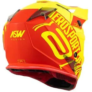 Capacete ASW Fusion Sawn - Amarelo Fluor/Vermelho