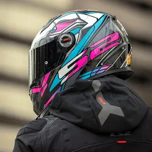 Capacete LS2 FF358 Xdron - Branco/Rosa/Azul Cyan