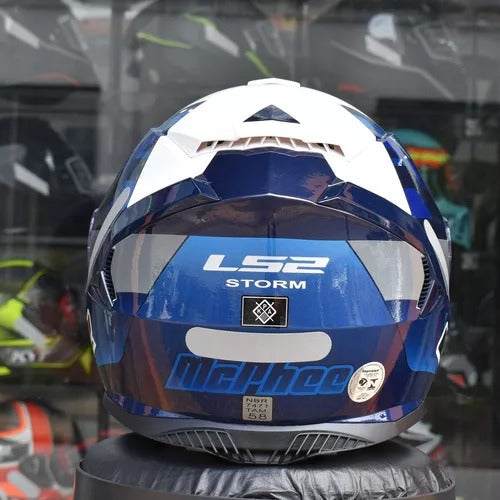 LS2 FF800 STORM JOHN MCPHEE AZUL LEVE BICOMPOSTO COR Azul/branco